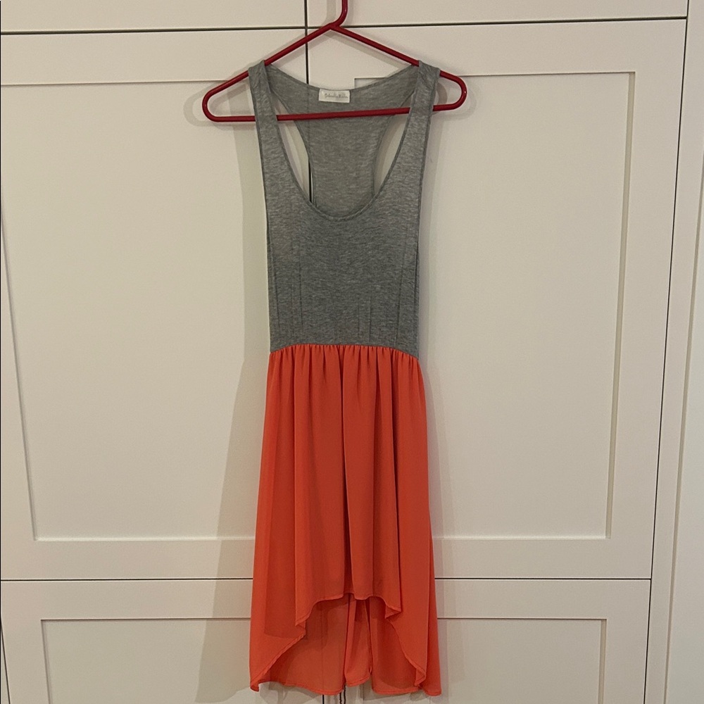 Gabriella Rocha Gray and Orange High-Low Dress